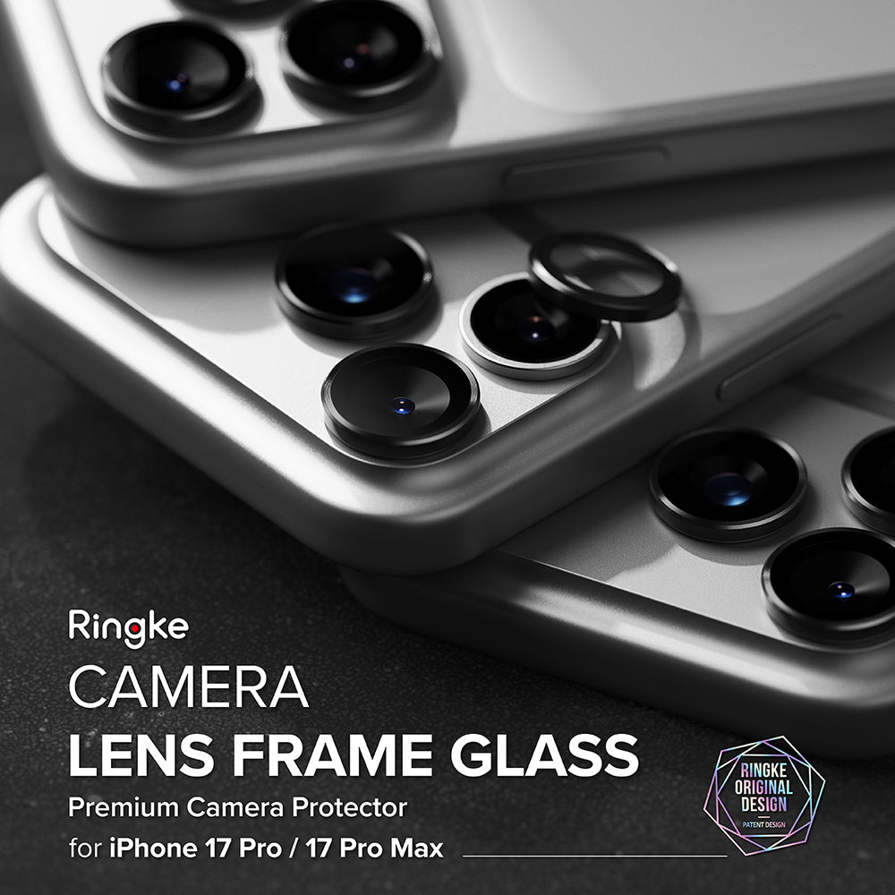 Ochranná fólia Ringke na zadnú kameru pre Apple iPhone 17 Pro Max / 17 Pro, Tvrdené sklo, Čierna