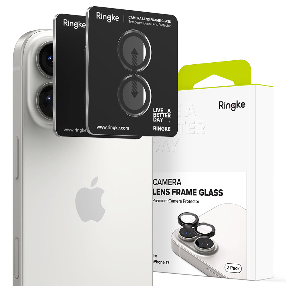 Ochranná fólia Ringke na zadnú kameru pre Apple iPhone 17, Tvrdené sklo, Čierna