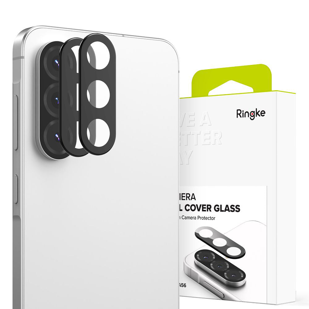 Ochranná fólia Ringke na zadnú kameru pre Samsung Galaxy A56 A566, Tvrdené sklo, Sada 2 kusy, Čierna