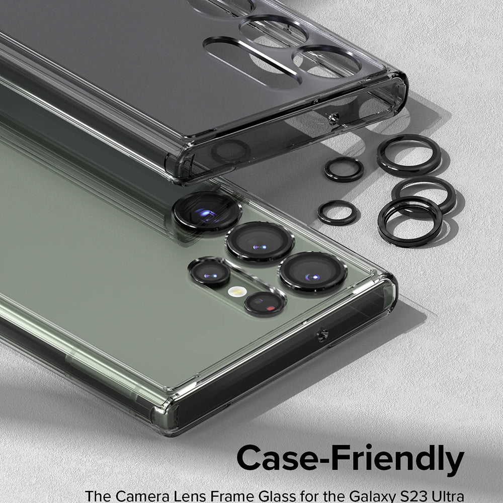 Ochranná fólia Ringke na zadnú kameru pre Samsung Galaxy S23 Ultra S918, Tvrdené sklo, Čierna