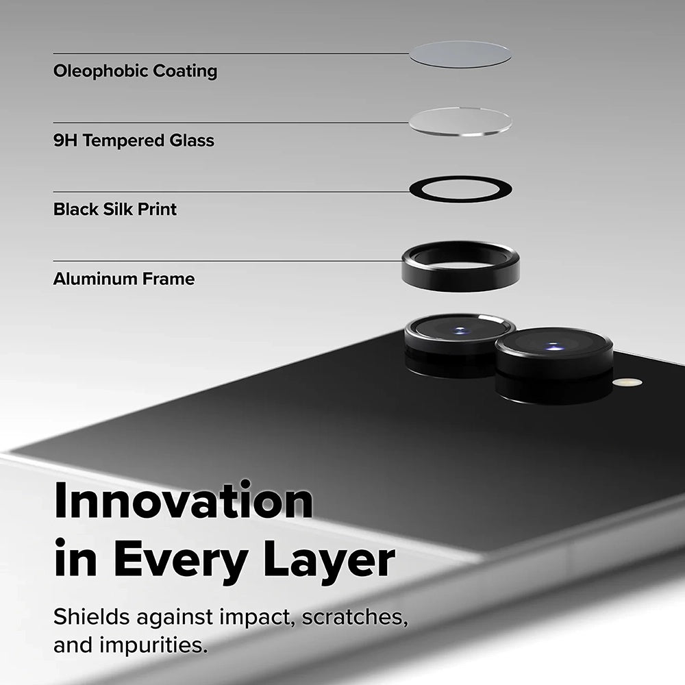 Ochranná fólia na zadnú kameru Ringke pre Samsung Galaxy Z Flip8 F776, tvrdené sklo, sada 2 kusy, čierna