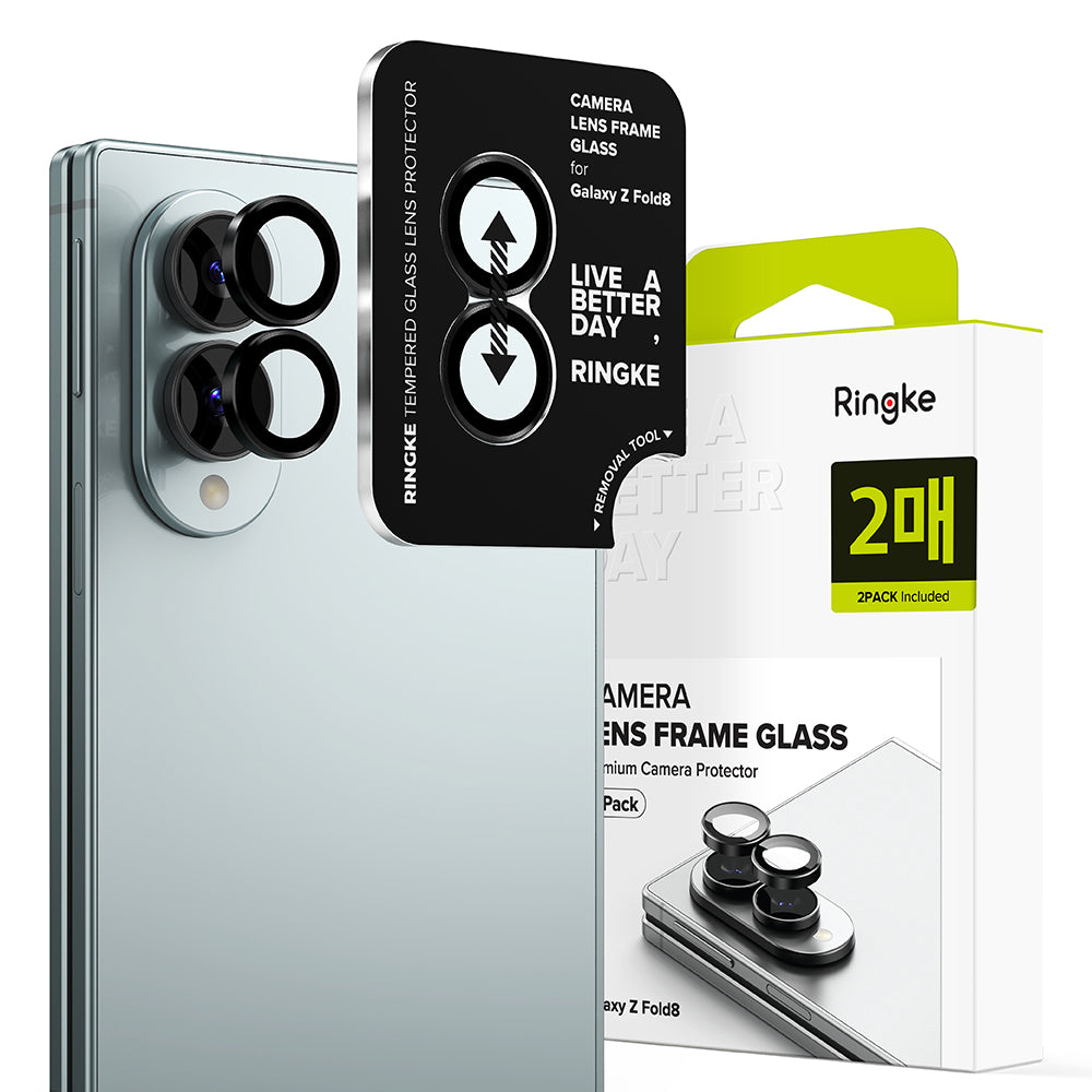 Ochranná fólia na zadnú kameru Ringke pre Samsung Galaxy Z Fold8 F971, tvrdené sklo, sada 2 kusy, čierna