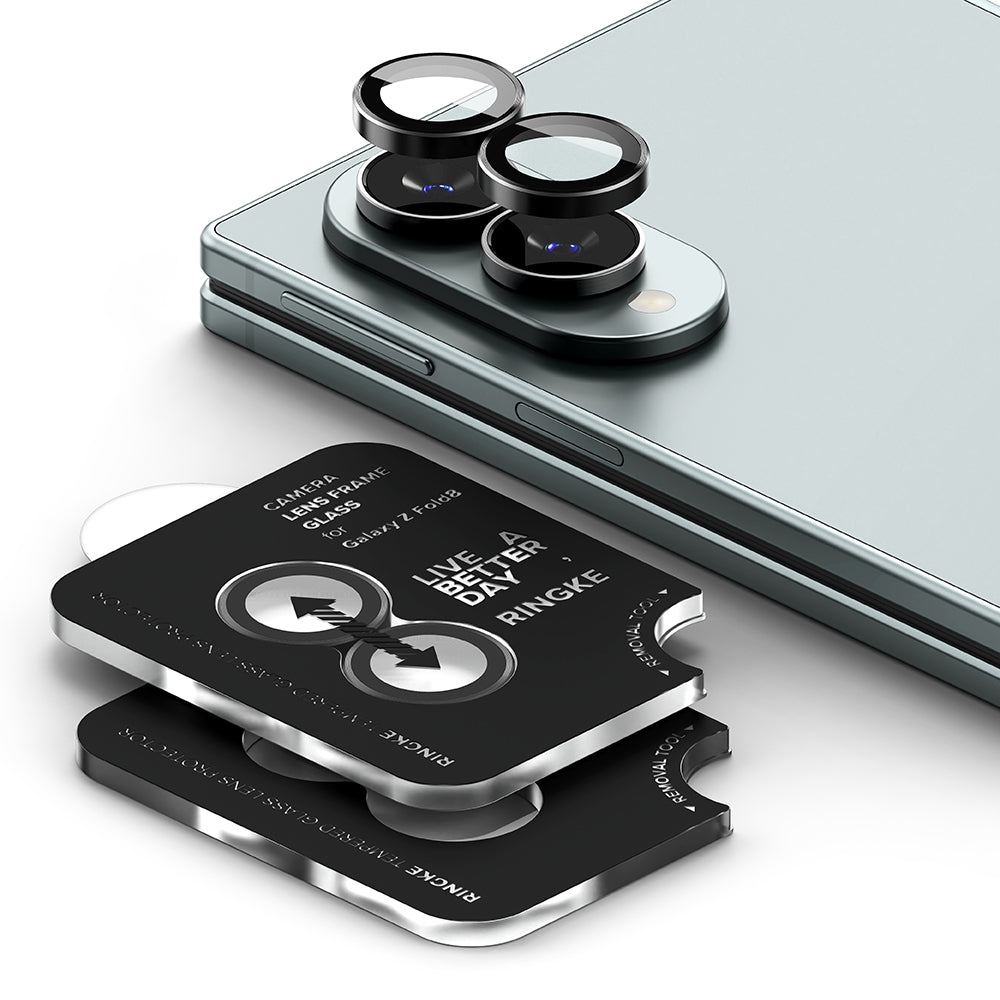 Ochranná fólia na zadnú kameru Ringke pre Samsung Galaxy Z Fold8 F971, tvrdené sklo, sada 2 kusy, čierna