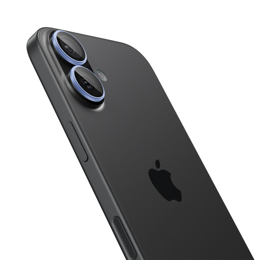 Ochranná fólia na zadnú kameru Spigen GlastR EZ FIT Optik Pro pre Apple iPhone 17 / 16 Plus / 16, tvrdené sklo, sada 2 kusy, modrá