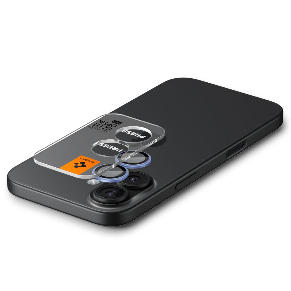Ochranná fólia na zadnú kameru Spigen GlastR EZ FIT Optik Pro pre Apple iPhone 17 / 16 Plus / 16, tvrdené sklo, sada 2 kusy, modrá