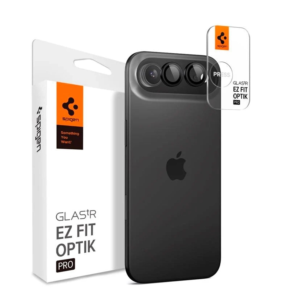 Ochranná fólia na zadnú kameru Spigen GlastR EZ FIT Optik Pro pre Apple iPhone 17 Air, Kalené sklo, Sada 2 kusy, Čierna AGL09863