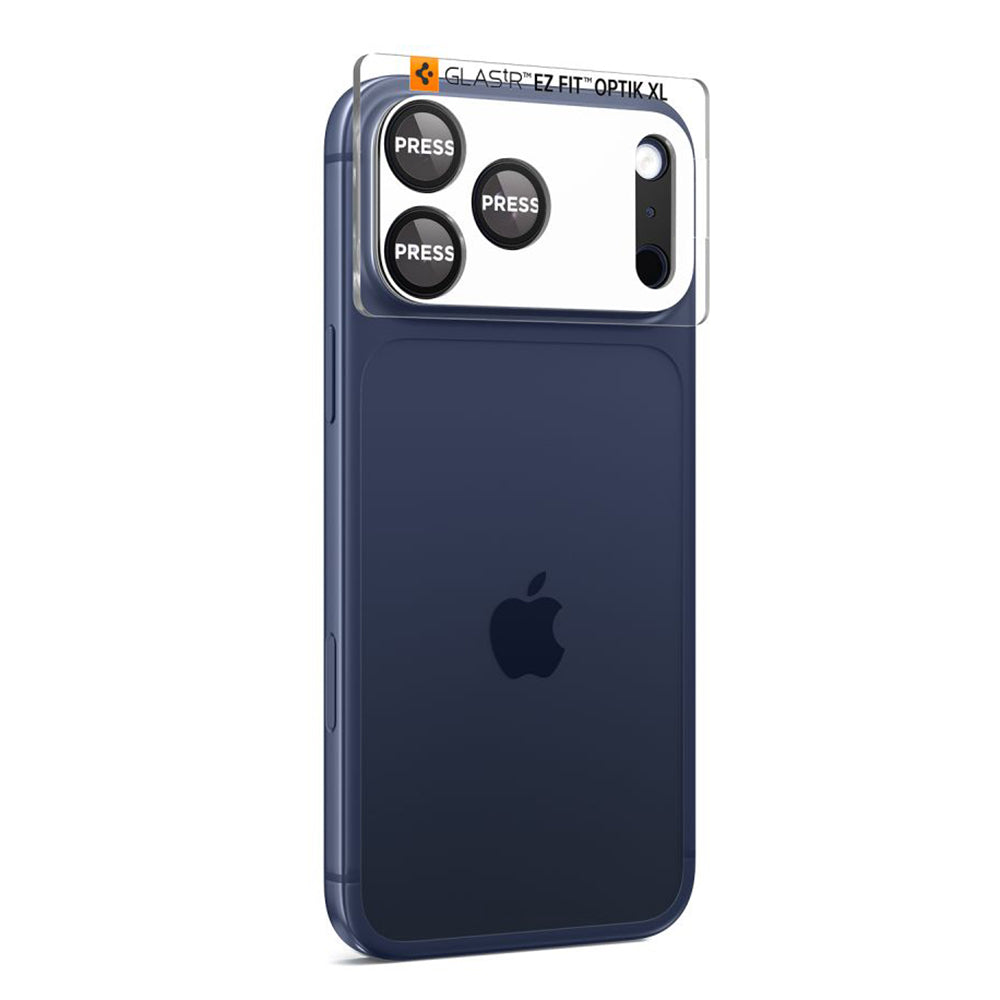 Ochranná fólia na zadnú kameru Spigen GlastR EZ FIT Optik Pro XL pre Apple iPhone 17 Pro Max, Tvrdené sklo, Čierna AGL10649