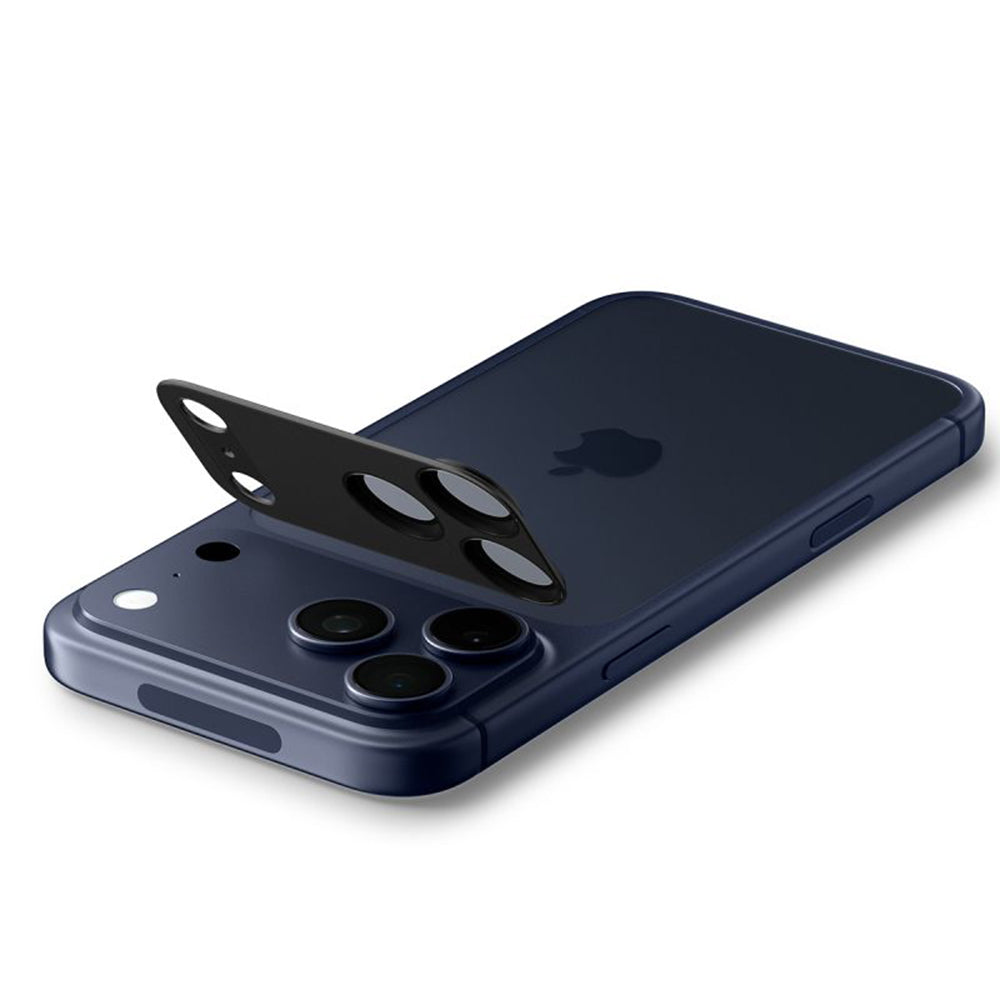 Ochranná fólia na zadnú kameru Spigen GlastR EZ FIT Optik Pro XL pre Apple iPhone 17 Pro Max, Tvrdené sklo, Čierna AGL10649