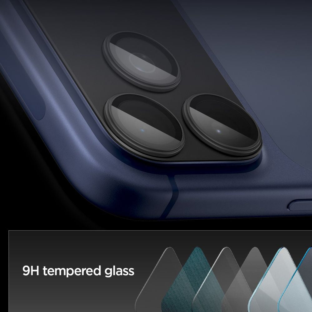 Ochranná fólia na zadnú kameru Spigen GlastR EZ FIT Optik Pro XL pre Apple iPhone 17 Pro Max, Tvrdené sklo, Čierna AGL10649