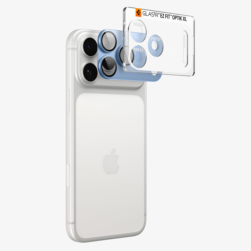 Ochranná fólia na zadnú kameru Spigen GlastR EZ FIT Optik Pro XL pre Apple iPhone 18 Pro Max, tvrdené sklo, modrá AGL12041