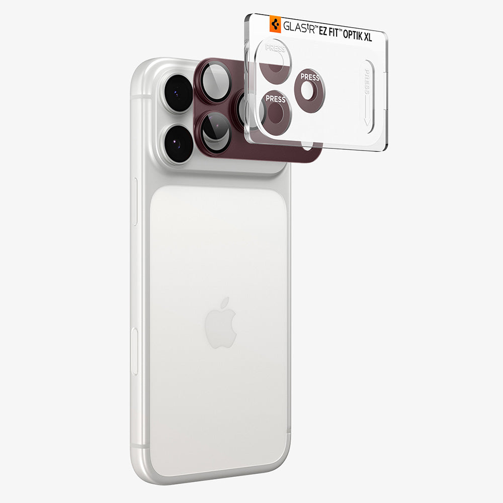 Ochranná fólia na zadnú kameru Spigen GlastR EZ FIT Optik Pro XL pre Apple iPhone 18 Pro Max, tvrdené sklo, vínová AGL12040