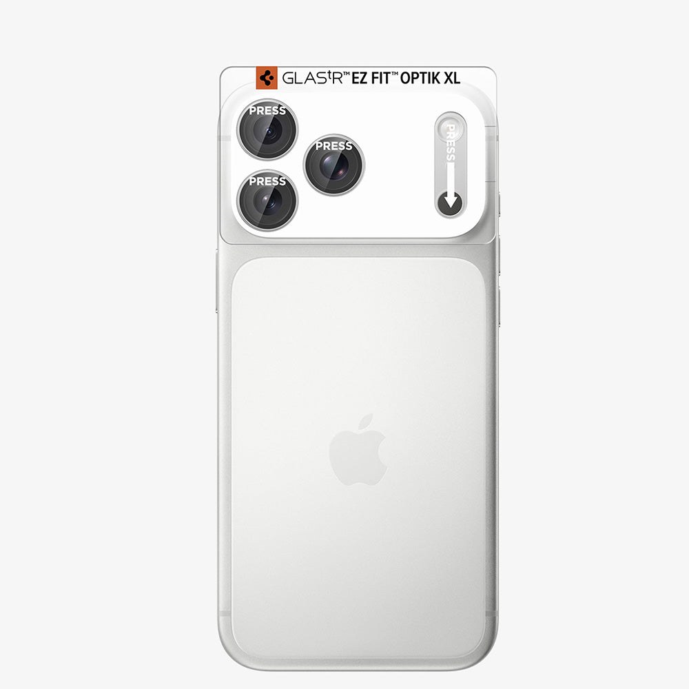Ochranná fólia na zadnú kameru Spigen GlastR EZ FIT Optik Pro XL pre Apple iPhone 18 Pro, tvrdené sklo, strieborná AGL12038