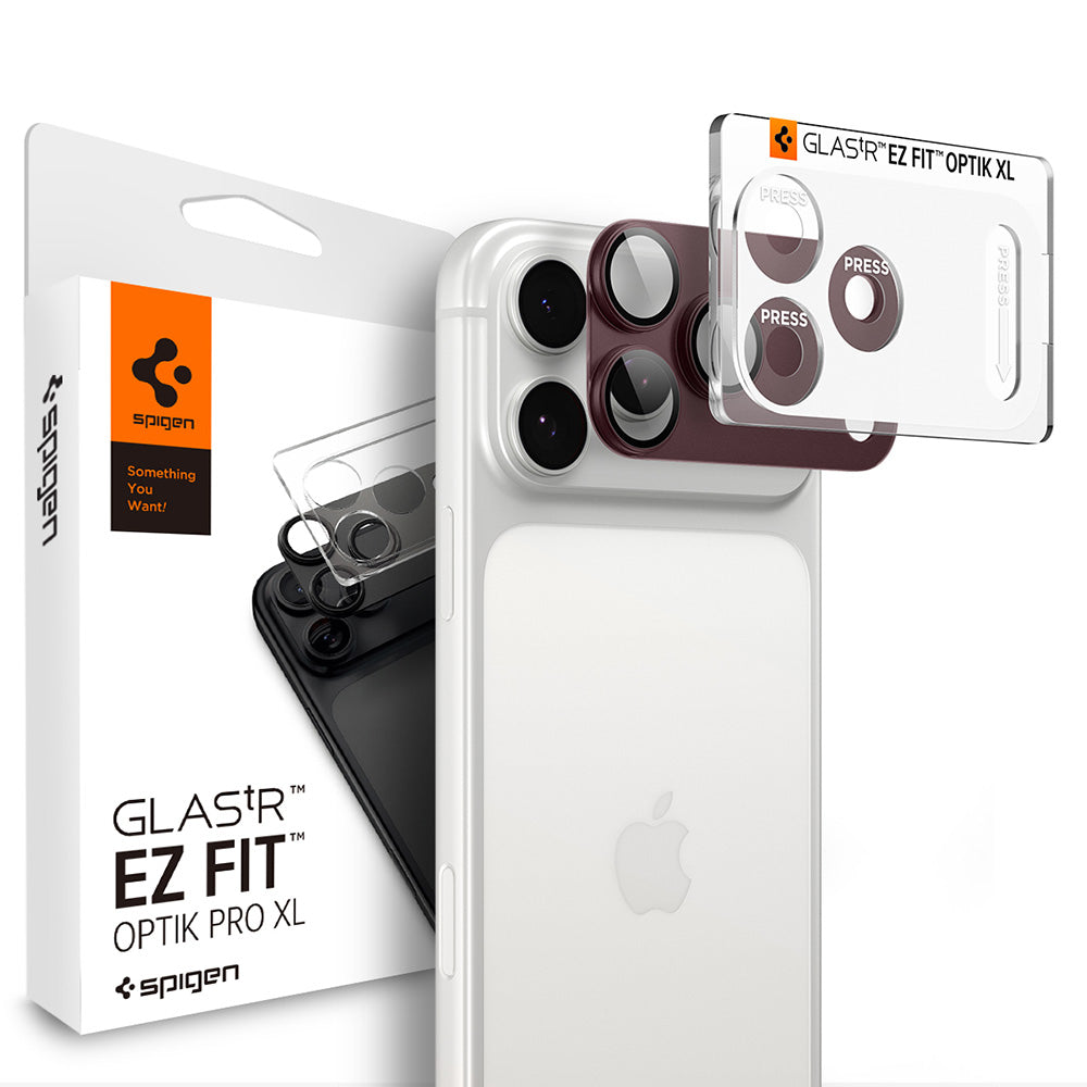 Ochranná fólia na zadnú kameru Spigen GlastR EZ FIT Optik Pro XL pre Apple iPhone 18 Pro, tvrdené sklo, vínová AGL12036