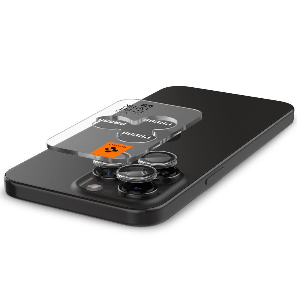 Ochranná fólia na zadnú kameru Spigen GlastR EZ FIT Optik Pro pre Apple iPhone 17 Pro Max / 17 Pro, Tvrdené sklo, Sada 2 kusy, Priehľadná