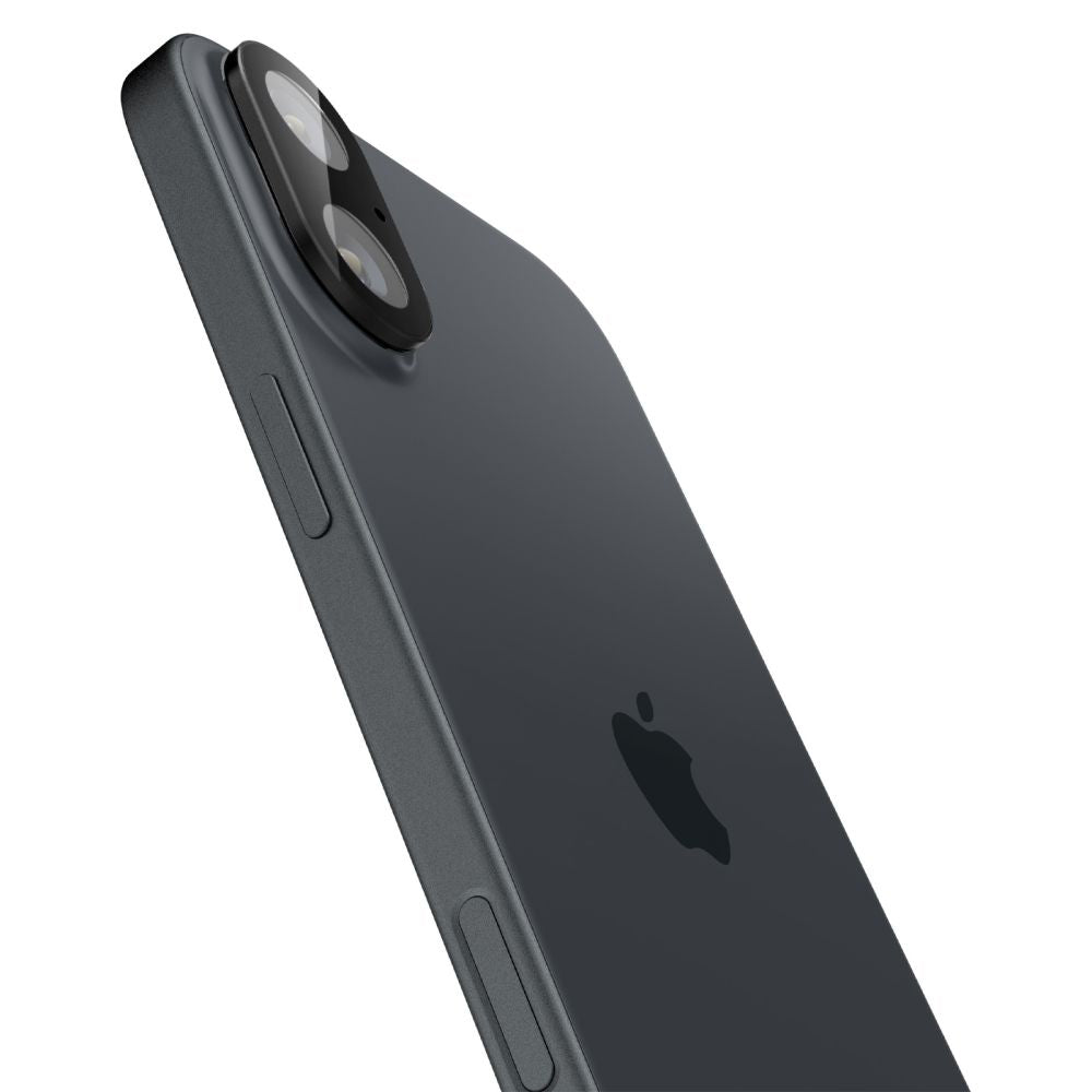 Ochranná fólia na zadnú kameru Spigen GlastR Optik pre Apple iPhone 16 Plus / 16, Kalené sklo, Sada 2 kusy, Čierna AGL07922