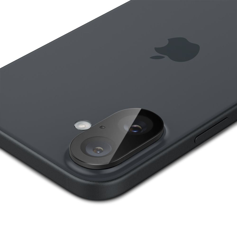 Ochranná fólia na zadnú kameru Spigen GlastR Optik pre Apple iPhone 16 Plus / 16, Kalené sklo, Sada 2 kusy, Čierna AGL07922