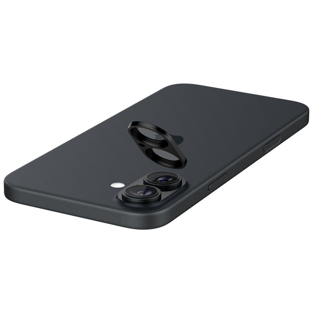 Ochranná fólia na zadnú kameru Spigen GlastR Optik pre Apple iPhone 16 Plus / 16, Kalené sklo, Sada 2 kusy, Čierna AGL07922