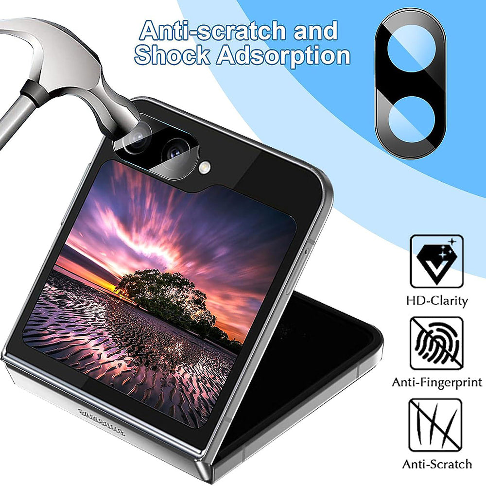 Ochranná fólia na zadnú kameru Techsuit pre Samsung Galaxy Z Flip6 F741, tvrdené sklo, čierna