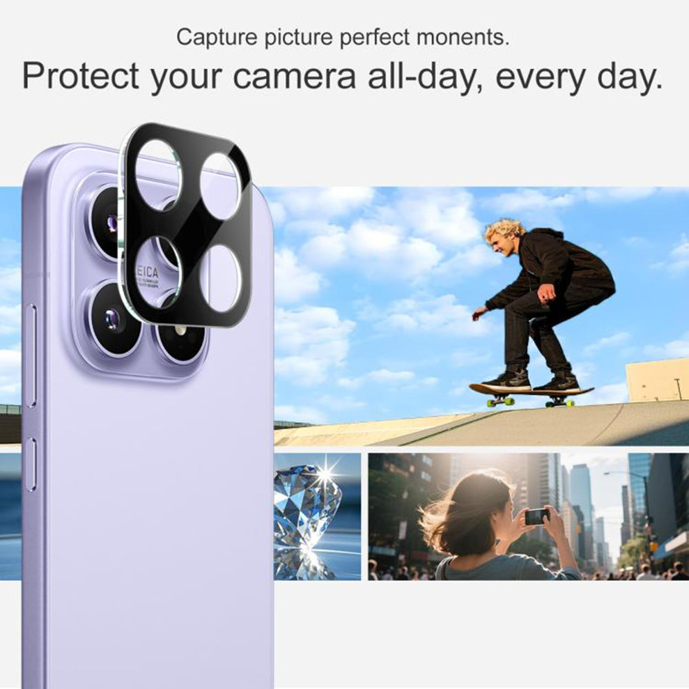 Ochranná fólia Techsuit na zadnú kameru pre Xiaomi 17, Tvrdené sklo, Čierna