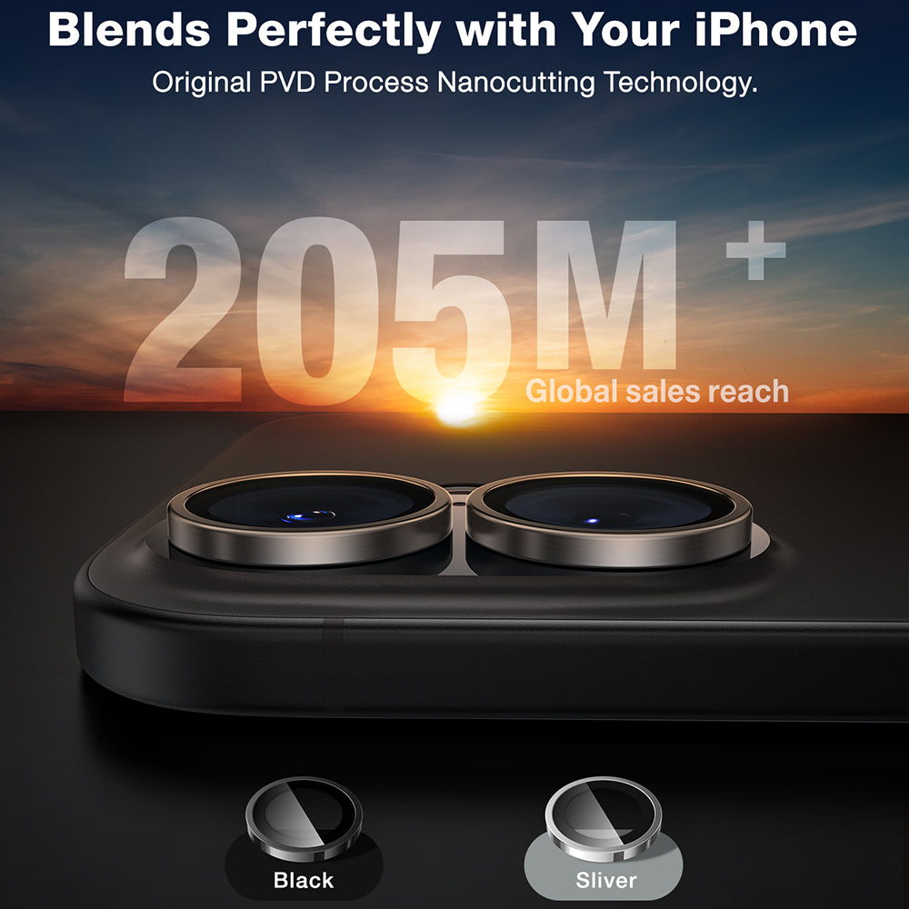 Ochranná fólia na zadnú kameru Torras Lensguard pre Apple iPhone 16 Plus / 16, Tvrdené sklo, Metalická sivá