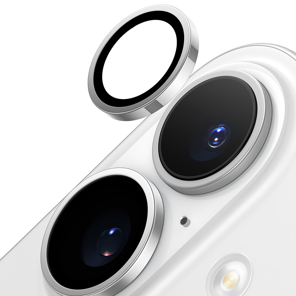 Ochranná fólia na zadnú kameru Torras Lensguard pre Apple iPhone 16 Plus / 16, Tvrdené sklo, Metalická sivá