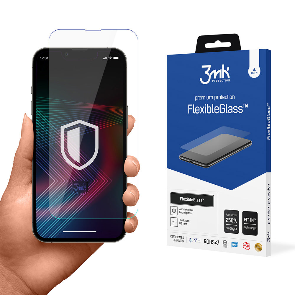 Ochranná fólia na displej 3MK FlexibleGlass pre Apple iPhone 14 Pro / 14, flexibilné sklo, plné lepidlo