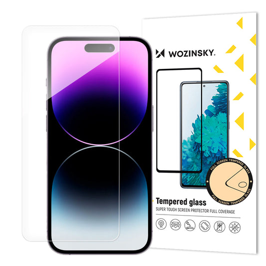 WZK Ochranná fólia na displej pre Apple iPhone 15 Pro, celoplošné lepenie, chránené sklo, celoplošné lepenie