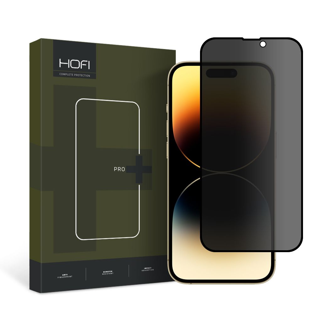 Ochranná fólia na displej Privacy HOFI PRO+ pre Apple iPhone 15, Tvrdené sklo, Full Glue