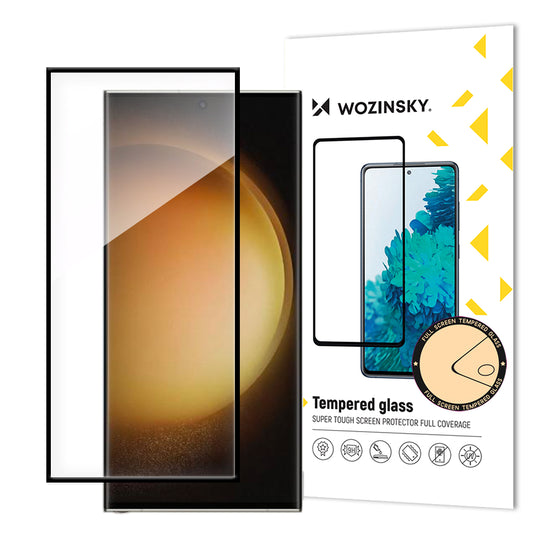 WZK Ochranná fólia na displej pre Samsung Galaxy S24 Ultra S928, chránené sklo, celoplošné lepenie, čierna