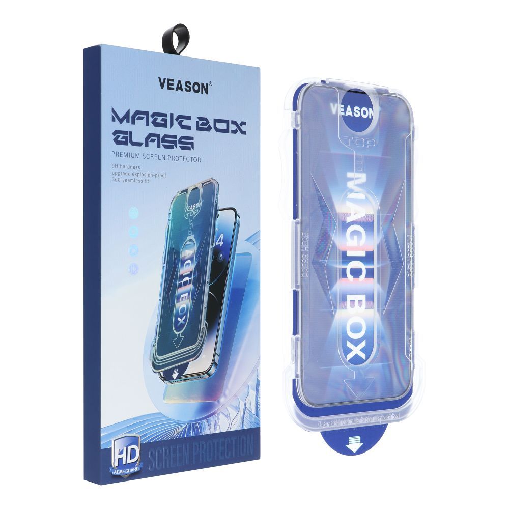 Ochranná fólia na displej Veason PRO pre Apple iPhone 17e / 16e / 14 / 13 Pro, Tvrdené sklo, Full Glue, 6D, Čierna