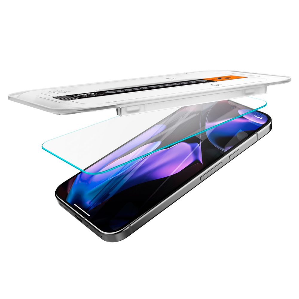 Ochranná fólia na displej Spigen GlastR EZ FIT pre Google Pixel 9 / 9 Pro, Tvrdené sklo, Full Glue, Sada 2 kusy, 2.5D AGL08442