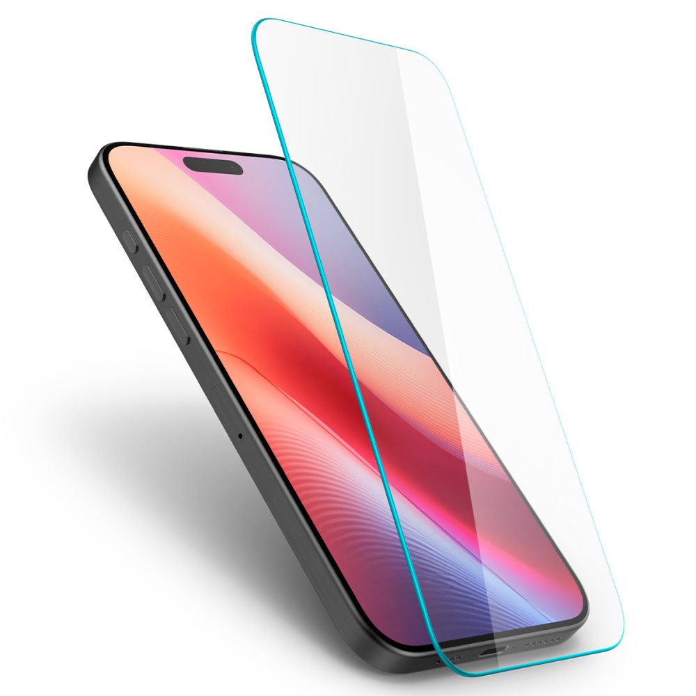 Ochranná fólia na displej Spigen GlastrR Slim HD pre Apple iPhone 16 / 15, Kalené sklo, Full Glue, 2.5D AGL06910