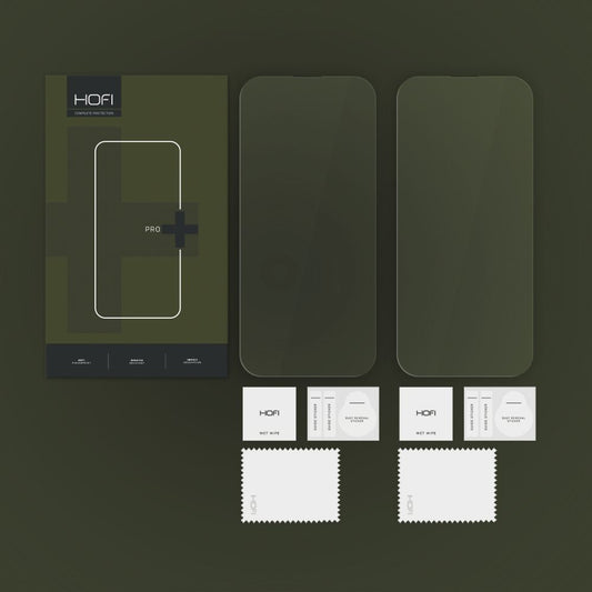 Ochranné sklo HOFI Glass PRO+ pre Apple iPhone 16, ochranné sklo, plne lepené, sada 2 ks, 2,5D, transparentné