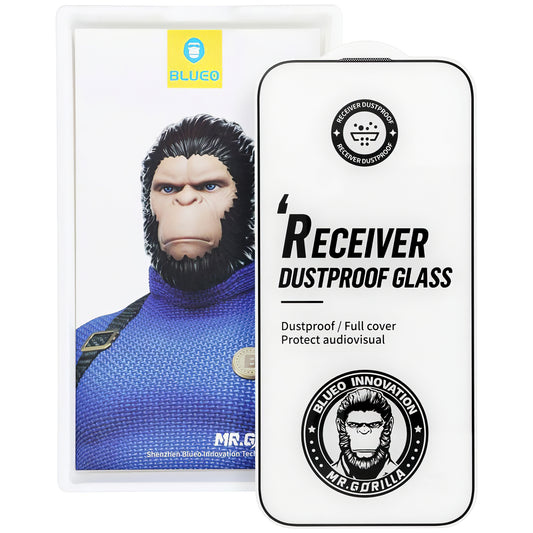 Mr Monkey Glass Receiver Prachotesná ochranná fólia na displej pre Apple iPhone 16 Pro Max, tienené sklo, plné lepidlo, 5D, čierna