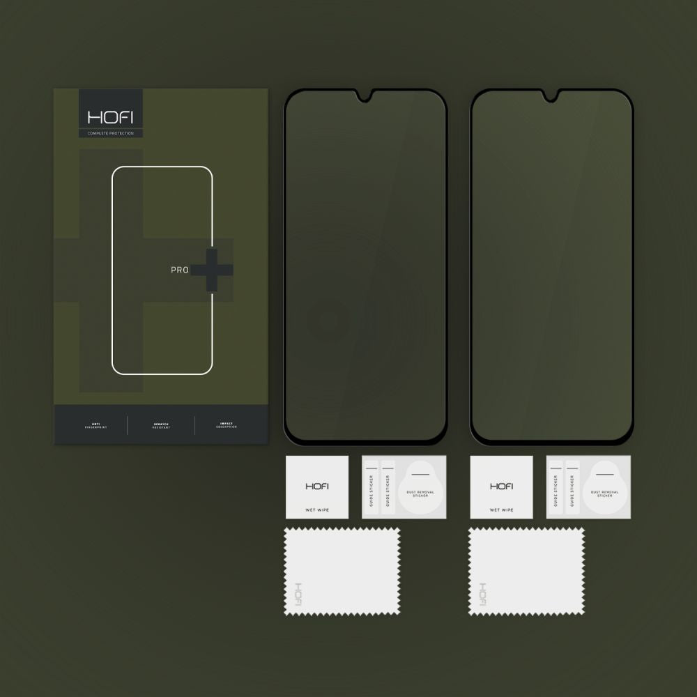 Ochranná fólia na displej HOFI Glass PRO+ pre Samsung Galaxy A17 4G / A17 5G, Tvrdené sklo, Plná lepidlo, Sada 2 kusy, 2.5D, Čierna