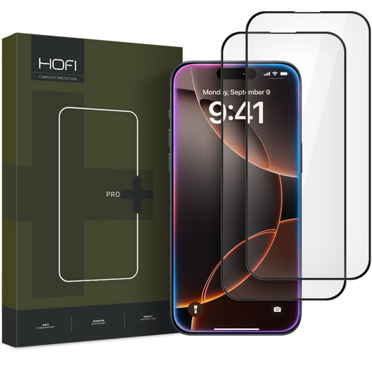 HOFI Glass PRO+ Screen Protector pre Apple iPhone 16 Pro Max, ochranné sklo, plne lepené, sada 2 ks, 2,5D, čierna