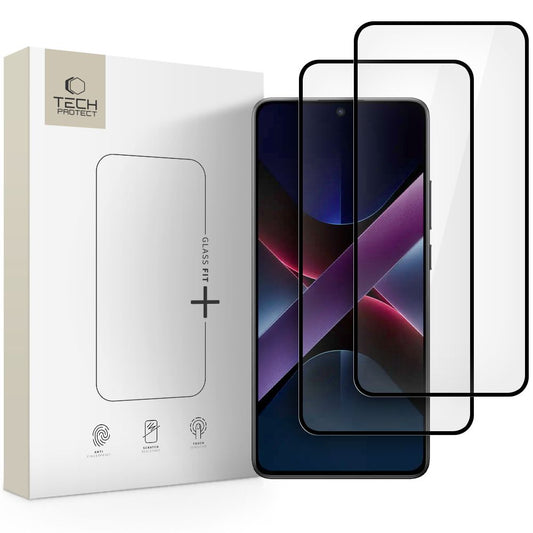 Ochranná fólia na displej Tech-Protect FIT+ pre Xiaomi Poco X7 Pro, Kalené sklo, Full Glue, Sada 2 kusy, 2.5D