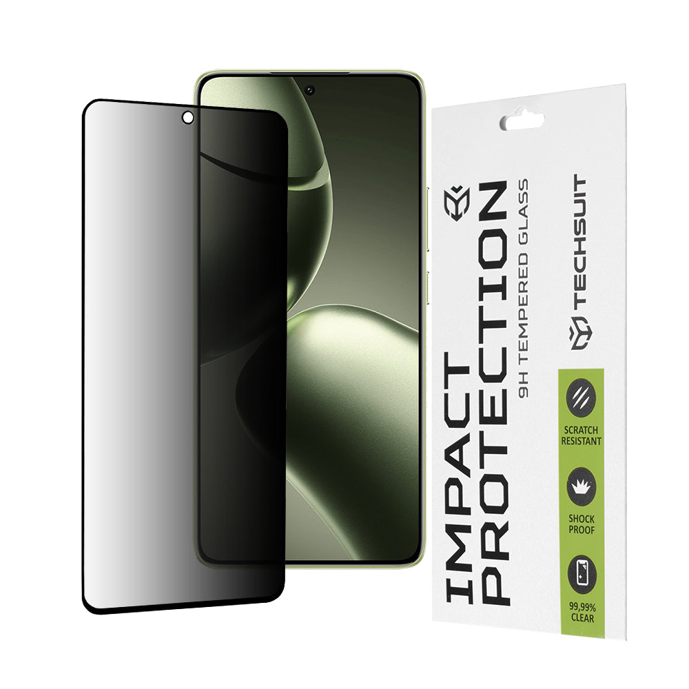 Ochranná fólia na displej Privacy Techsuit pre Xiaomi 14T Pro / 14T, tvrdené sklo, plné lepidlo, 111D
