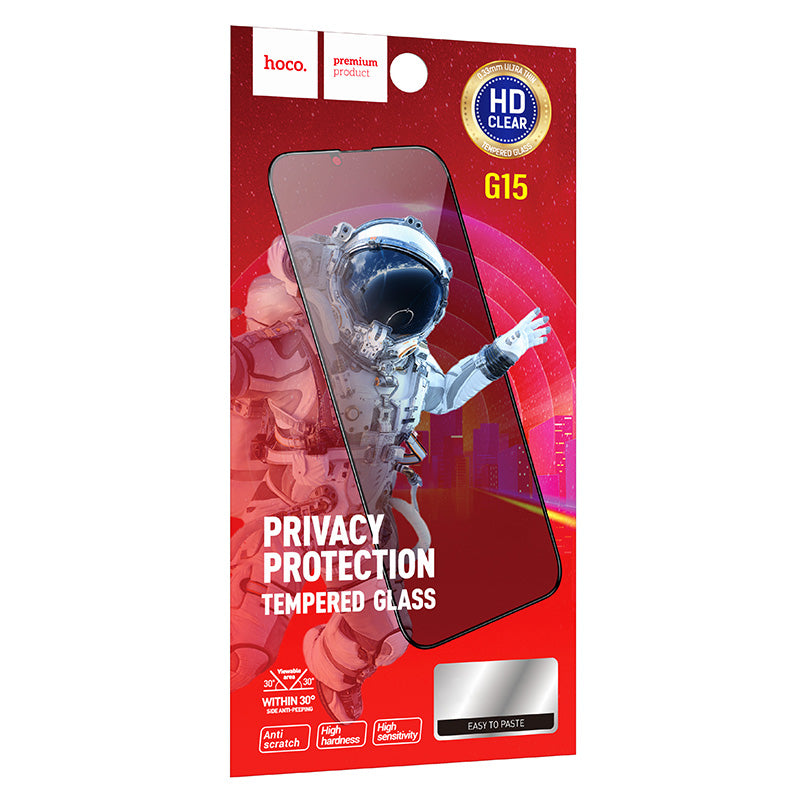 Ochranná fólia na displej Privacy HOCO G15 pre Apple iPhone 12 / 12 Pro, Tvrdené sklo, Full Glue, 5D