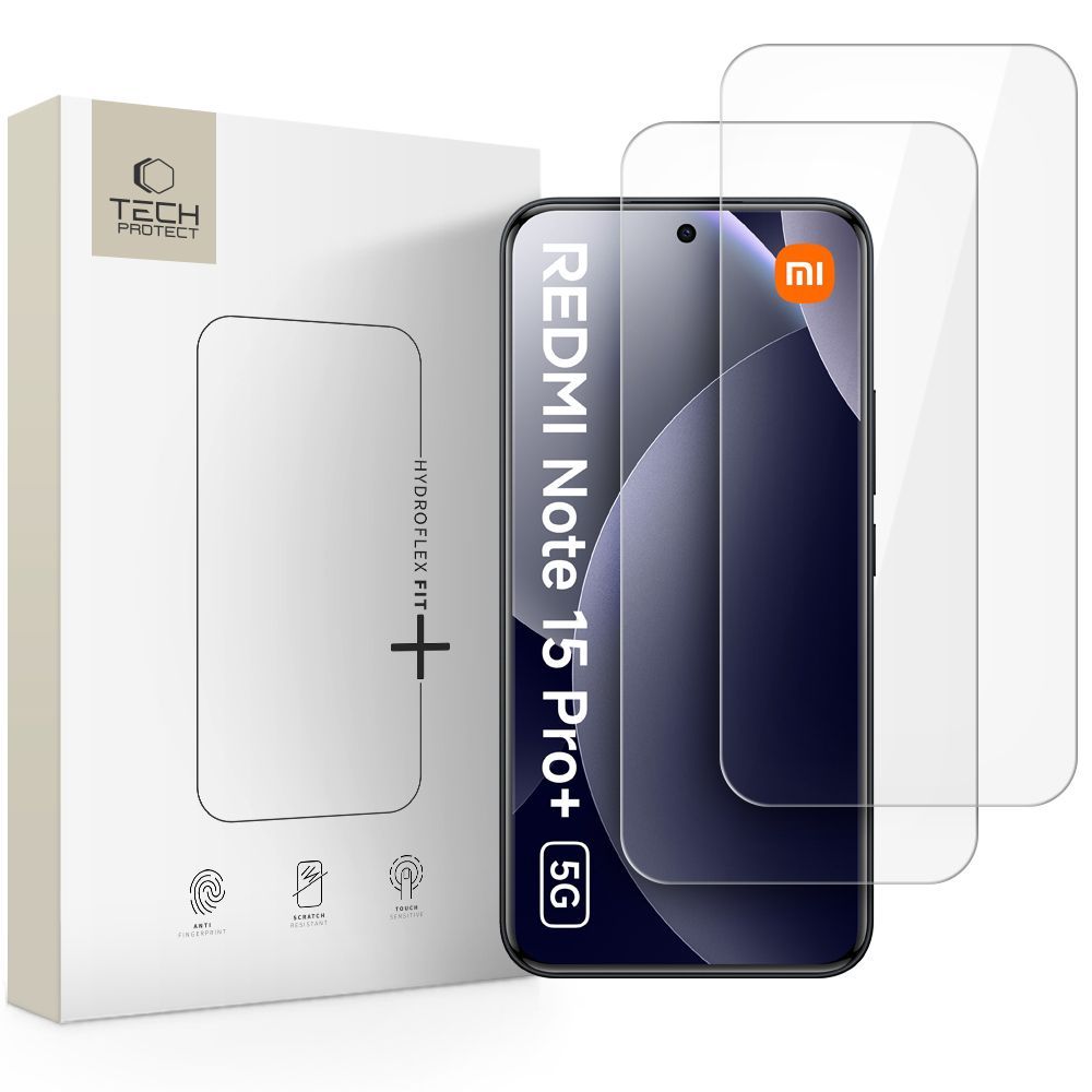 Ochranná fólia na displej Tech-Protect Hydro Flex+ pre Xiaomi Poco M8 Pro / Redmi Note 15 Pro+ 5G, Plast, Sada 2 kusy