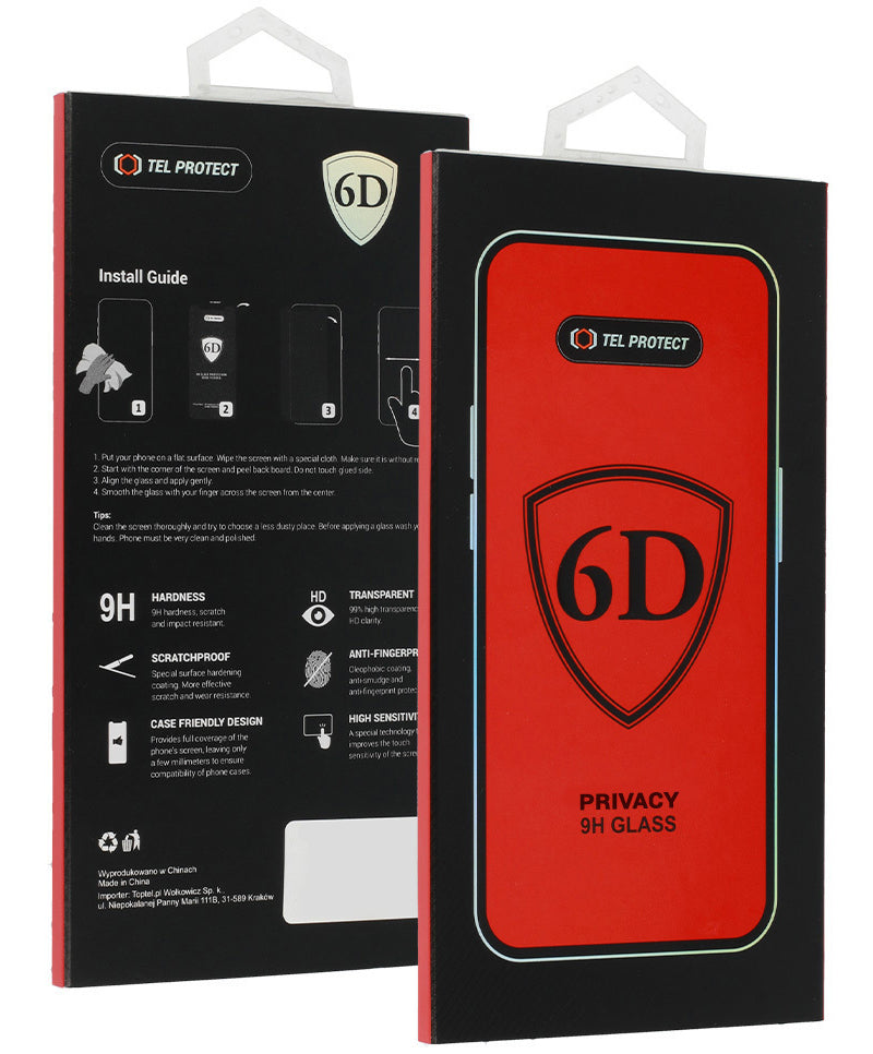 Ochranná fólia na displej Privacy OEM pre Apple iPhone 18 Pro, tvrdené sklo, Full Glue, 6D