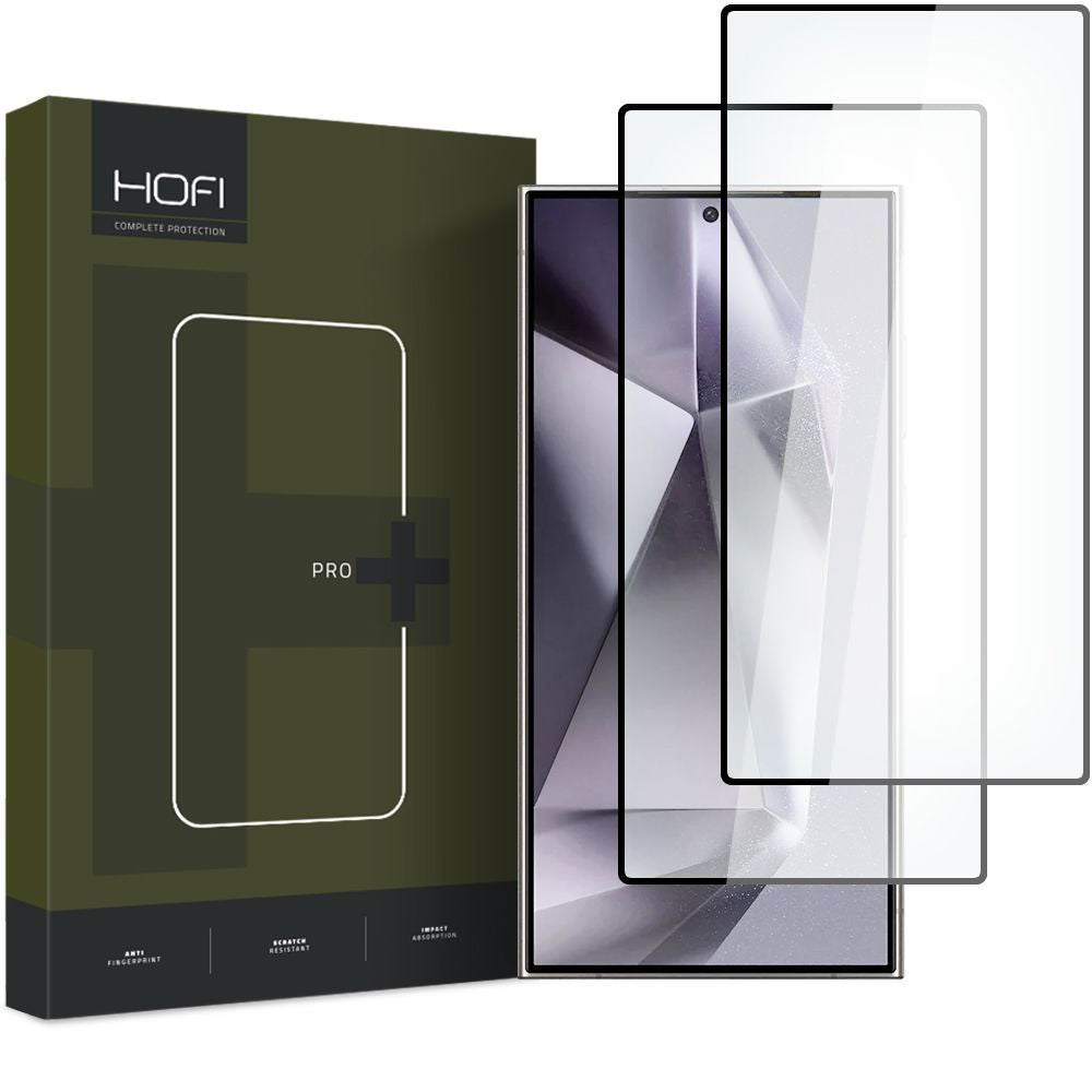 Ochranná fólia na displej HOFI Glass PRO+ pre Samsung Galaxy S24 Ultra S928, Tvrdené sklo, Full Glue, Sada 2 kusy, 2.5D, Čierna