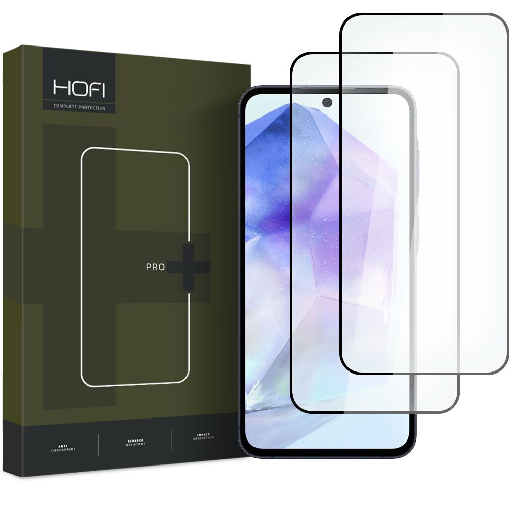 Ochranná fólia na displej HOFI Glass PRO+ pre Samsung Galaxy A55 5G A556 / A35 5G A356, Tvrdené sklo, Plná lepidlo, Sada 2 kusy, 2.5D, Čierna