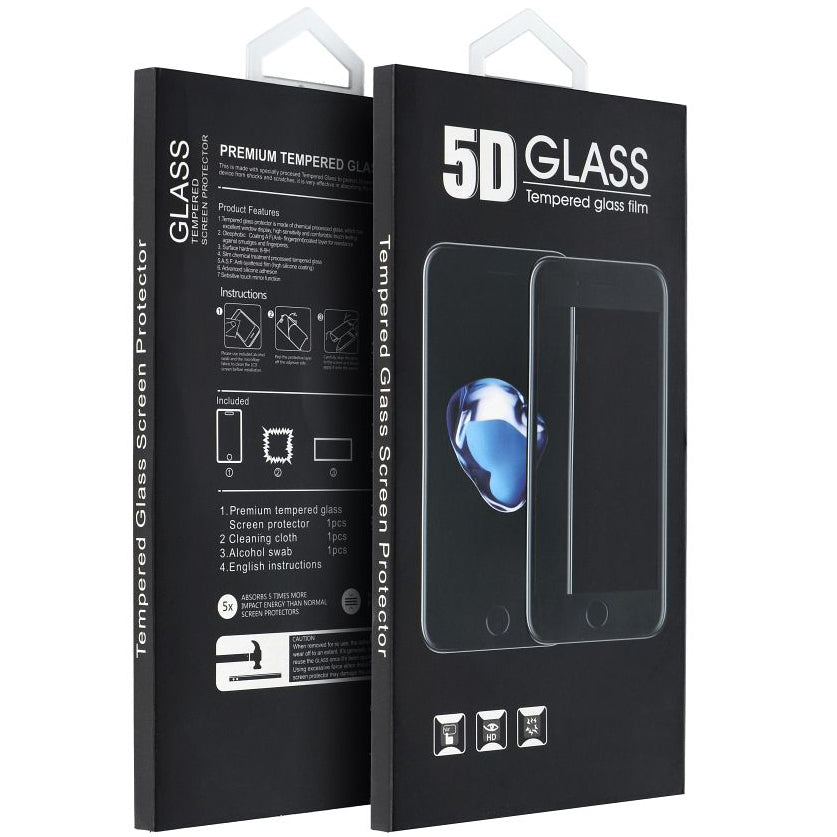 OEM ochranná fólia na displej pre Apple iPhone 16 Pro, tienené sklo, plné lepidlo, 5D, čierna