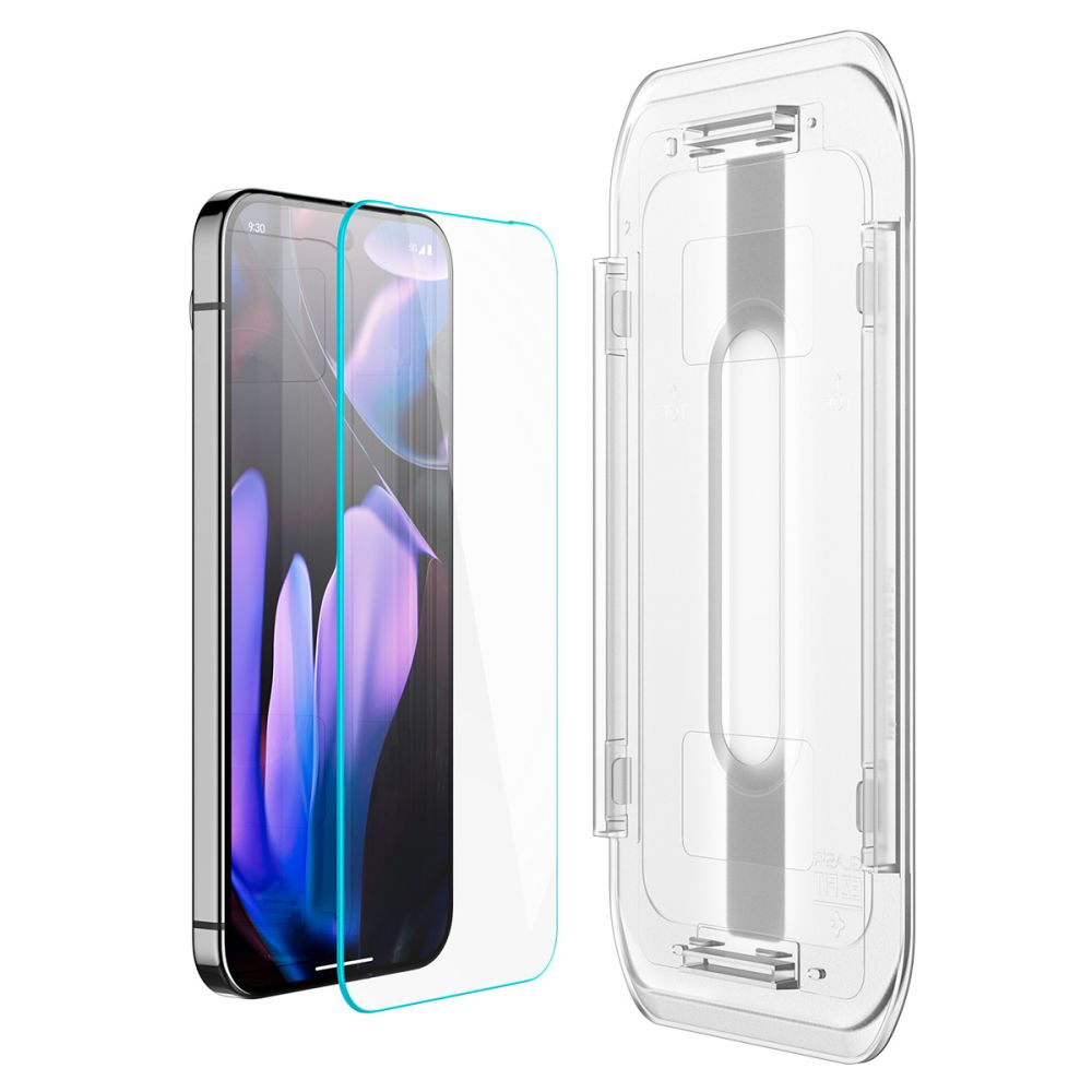 Ochranná fólia na displej Spigen GlastR EZ FIT pre Google Pixel 9 / 9 Pro, Tvrdené sklo, Full Glue, Sada 2 kusy, 2.5D AGL08442