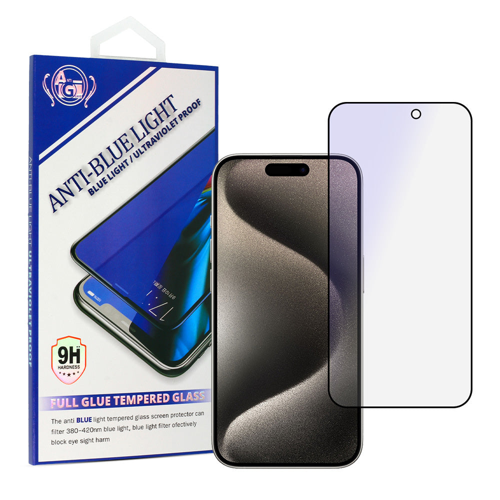 OEM ochranná fólia proti modrému svetlu pre Apple iPhone 16 Plus, chránené sklo, celoplošné lepenie, čierna