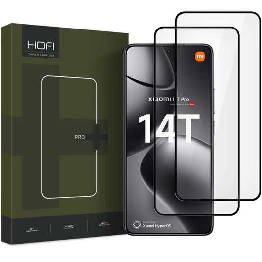 HOFI Glass PRO+ Screen Protector pre Xiaomi 14T Pro / 14T, ochranné sklo, plné lepidlo, sada 2 ks, 2,5D, čierna