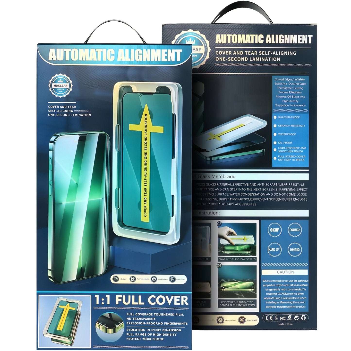 Ochranná fólia na displej OEM Automatic Alignment pre Apple iPhone 16 Pro Max / 17 Pro Max, Tvrdené sklo, Full Glue, 5D, Čierna