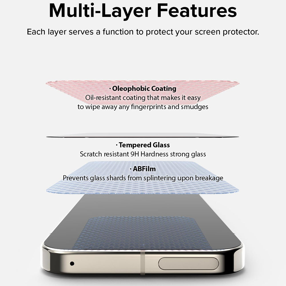Ringke Easy Slide Screen Protector pre Google Pixel 9 / 9 Pro, chránené sklo, celoplošné lepenie, sada 2 ks