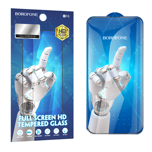 Ochranná fólia BF6 Diamond Armor BF6 Screen Protector pre Apple iPhone 15 Pro, tienené sklo, celoplošné lepenie, sada 10 kusov, čierna